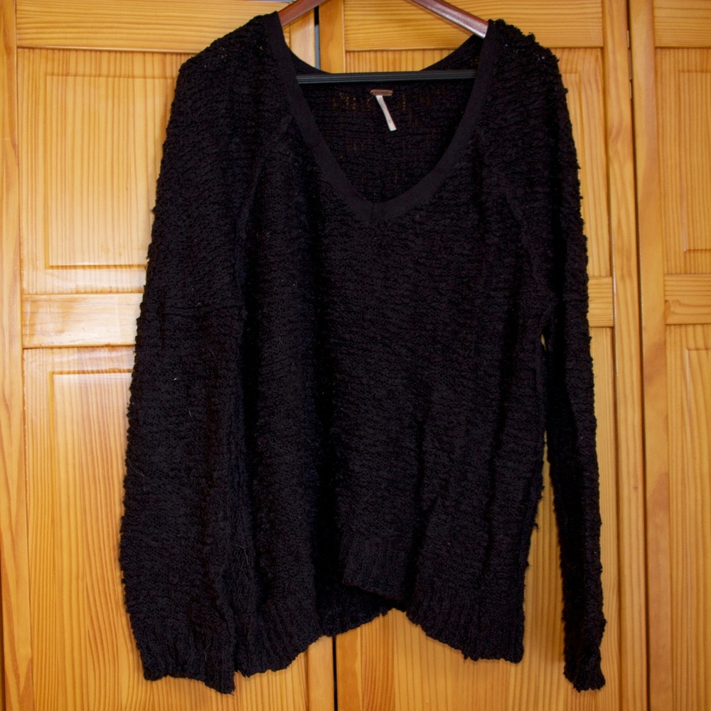 Free People Slouchy, deep-v sweater